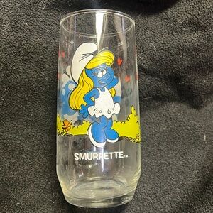 Smurfette glass